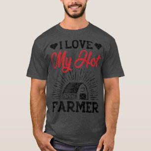 T-shirt J'Aime Mon Agriculteur Drôle Agriculture Tracteur 