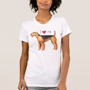 T-shirt J'aime mon Airedale