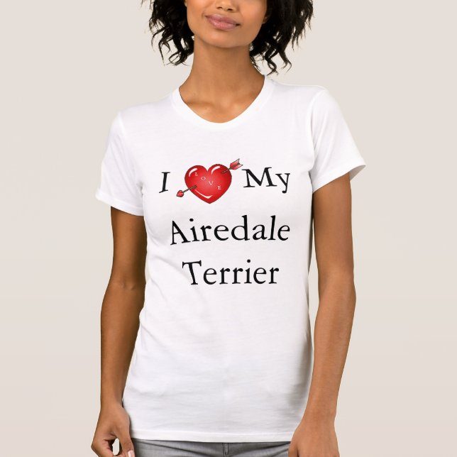 T-shirt J'Aime Mon Airedale Terrier 2 (Devant)