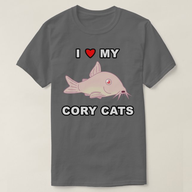 T-shirt J'Aime Mon Albino Cory Catfish (Design devant)