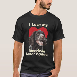 T-shirt J'Aime Mon American Water Spaniel Puppy Chien