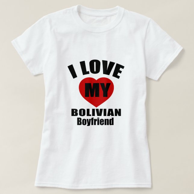 T-SHIRT J'AIME MON AMI BOLIVIEN (Design devant)