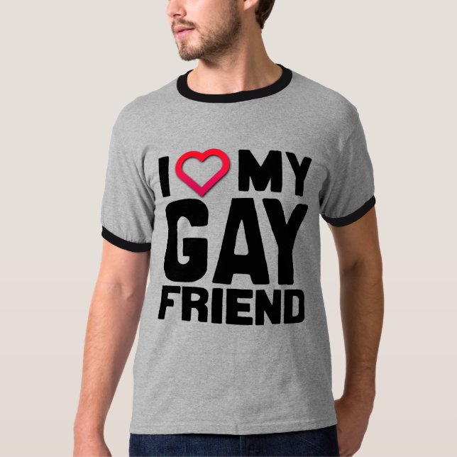 T-SHIRT J'AIME MON AMI GAY - (Devant)