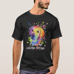 T-shirt J'aime mon ami golden Golden Retriever Humour  1