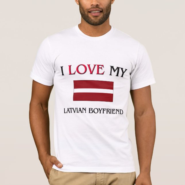 T-shirt J'aime mon ami letton (Devant)