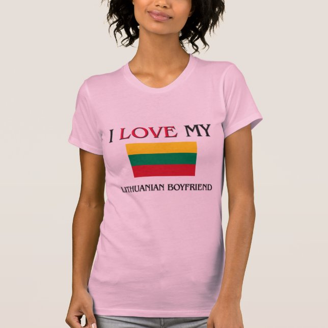 T-shirt J'aime mon ami lithuanien (Devant)