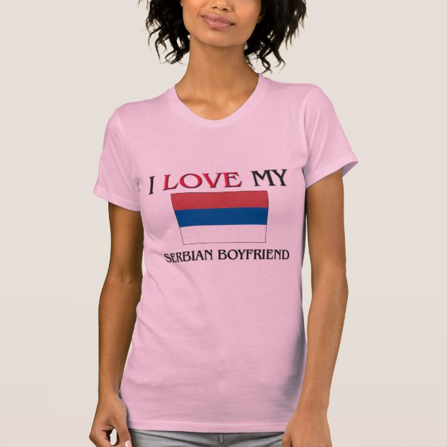 T-shirt J'aime mon ami serbe (Devant)