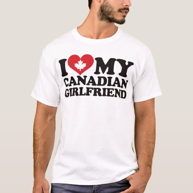 T-shirt J'aime mon amie canadienne (Devant)