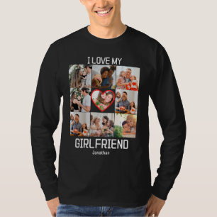 T-shirt J'aime mon amie Collage de 9 photos personnalisé