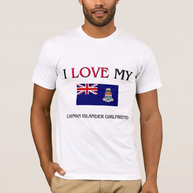 T-shirt J'aime mon amie d'insulaire de caïman (Devant)