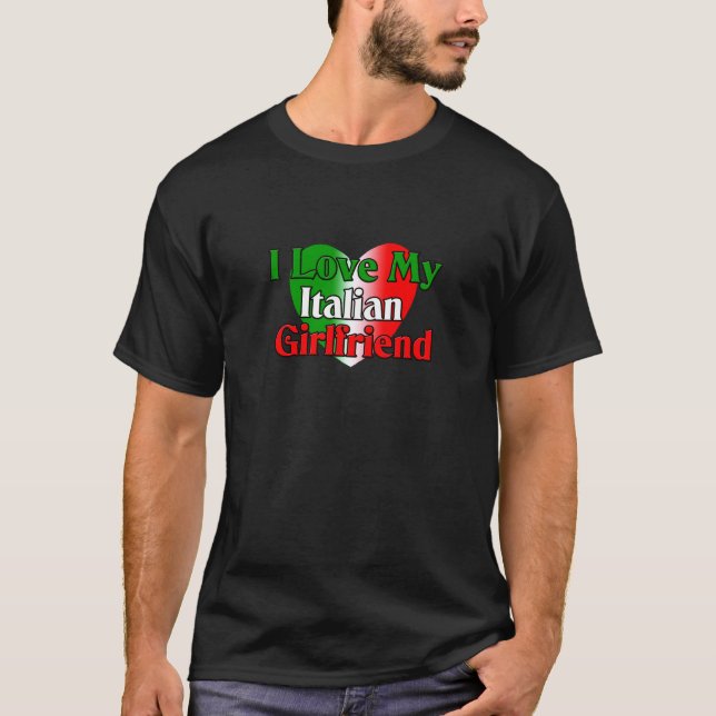 T-shirt J'aime mon amie italienne (Devant)