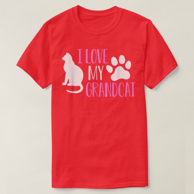 T-shirt J'aime mon Amoureux des chats grand-chat, grand-pè (Design devant)