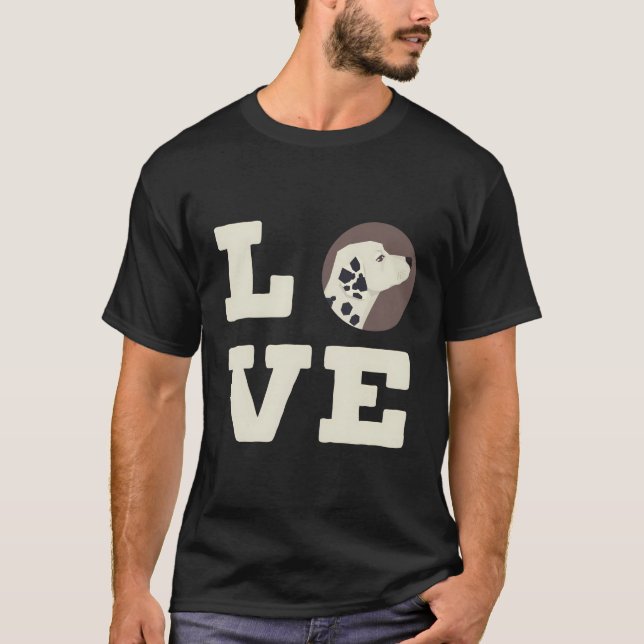 T-shirt J'aime mon Amoureux des chiens dalmate mignon hive (Devant)