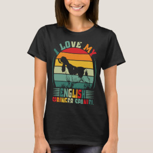 T-shirt J'Aime Mon Anglais Springer Spaniel Chien Propriét