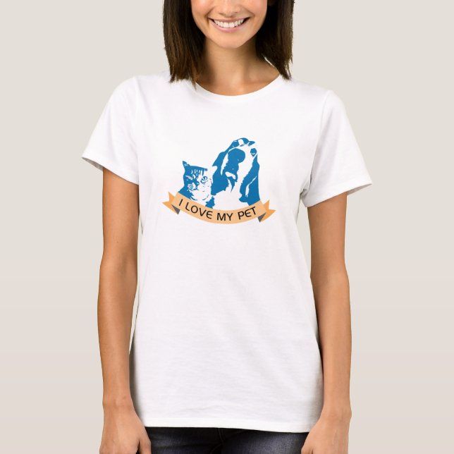 T-shirt j'aime mon animal (Devant)