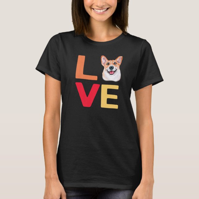 T-shirt J'Aime Mon Animal Corgi Dog-Fun Avec Animaux Premi (Devant)