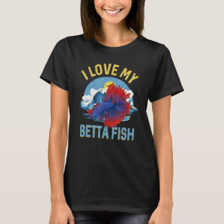 T-shirt J'aime mon aquarium pour poissons Betta Aquariophi