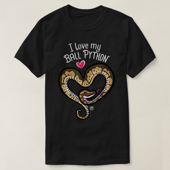 T-shirt J'Aime Mon Ball Python Snake (Design devant)