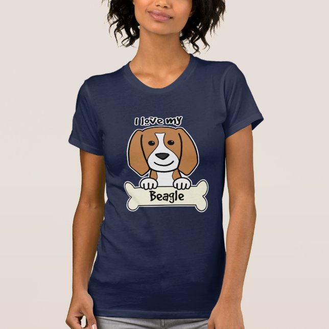 T-shirt J'aime mon beagle (Devant)