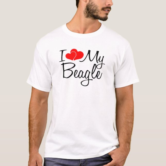 T-shirt J'aime mon Beagle (Devant)