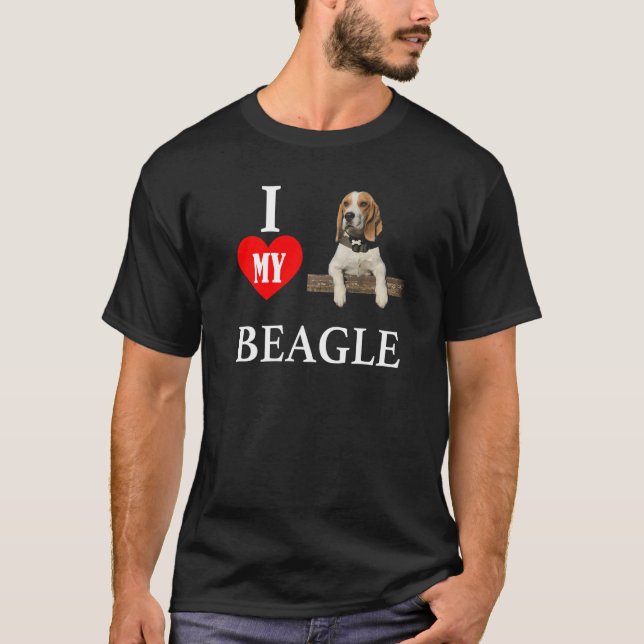 T-shirt J'Aime Mon Beagle Chien Animaux Animaux Femmes Jeu (Devant)
