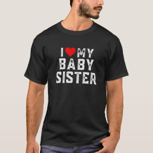 T-shirt J'Aime Mon Bébé Soeur Famille Correspondant Coeur