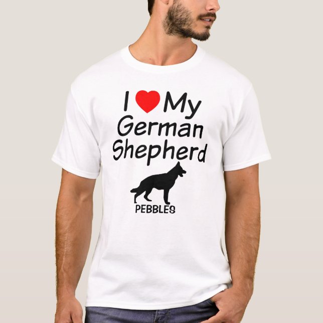 T-shirt J'Aime Mon Berger Allemand Chien (Devant)