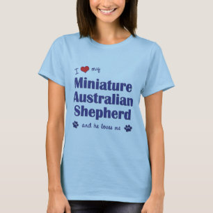 T-shirt J'aime mon berger australien miniature (le chien