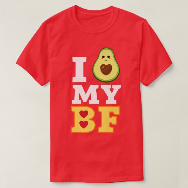 T-shirt J'Aime Mon Bf Avocado Toast Amateur Couple Costume (Design devant)