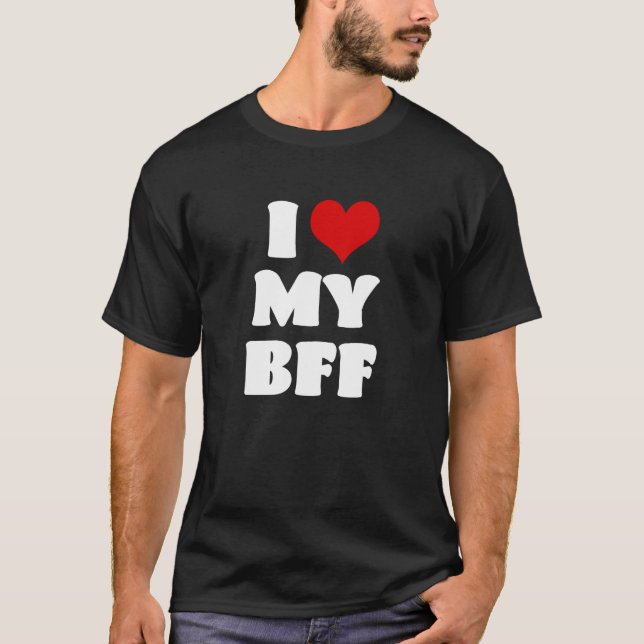 T-shirt J'aime MON BFF Bestie I Heart Best Friend Cute Mat (Devant)