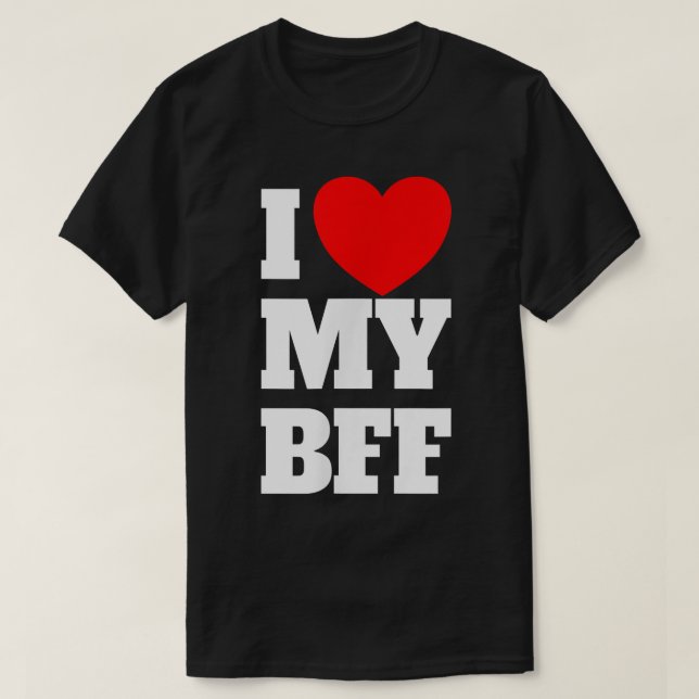 T-shirt J'aime mon BFF Red Heart Meilleur Ami Pour toujour (Design devant)