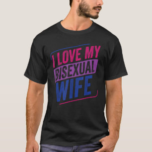 T-shirt J'Aime Mon Bisexuel Femme Bi Pride Bisexual Drapea