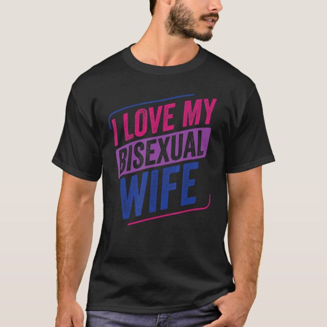 T-shirt J'Aime Mon Bisexuel Femme Bi Pride Bisexual Drapea (Devant)