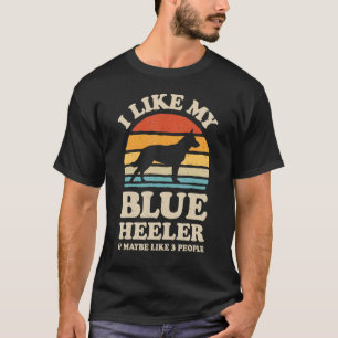 T-shirt J'aime mon Blue Heeler Chien Bouvier Australien Ré