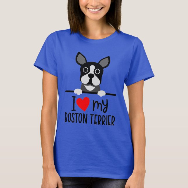 T-shirt J'Aime Mon Boston Terrier (Devant)