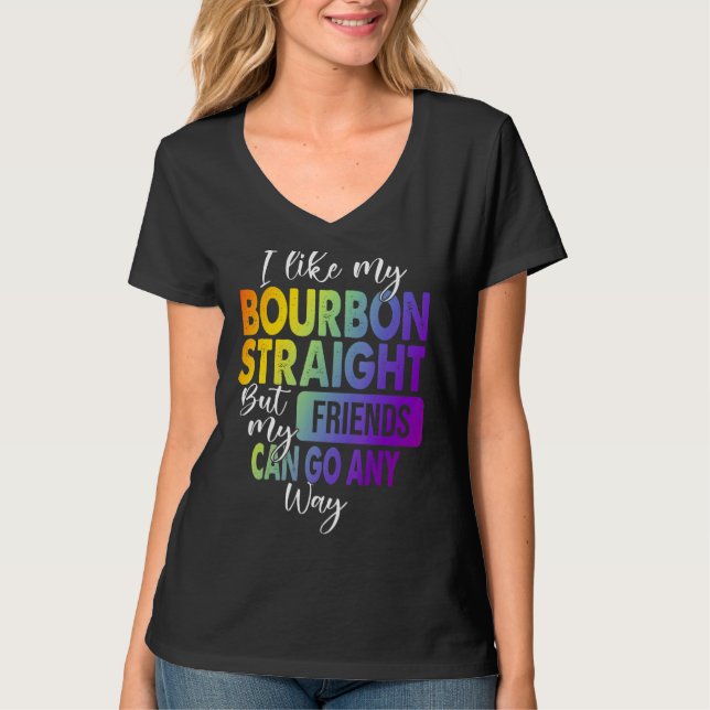 T-shirt J'Aime Mon Bourbon Droit Lgbt Pride Gay Lesbian (Devant)