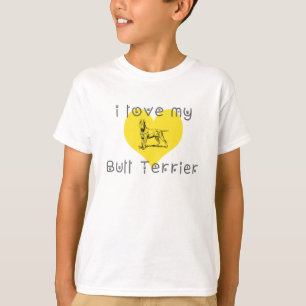 T-shirt j'aime mon bull terrier