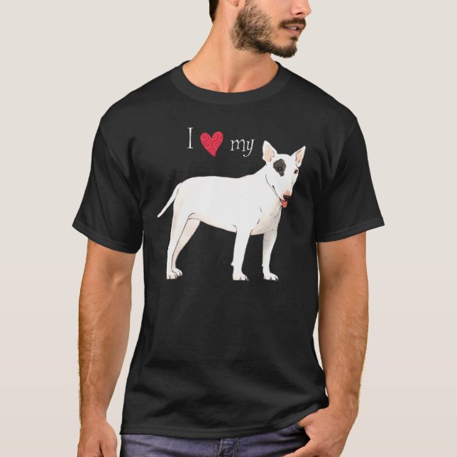 T-shirt J'aime mon bull-terrier (Devant)