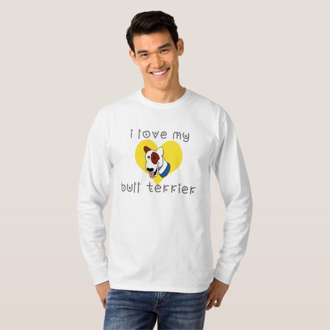 T-shirt j'aime mon bull terrier (Devant entier)
