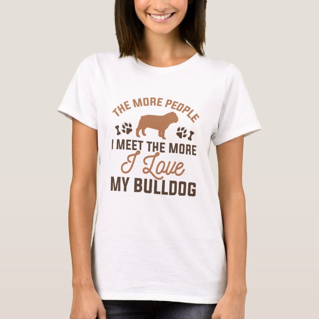 T-shirt J'Aime Mon Bulldog (Devant)
