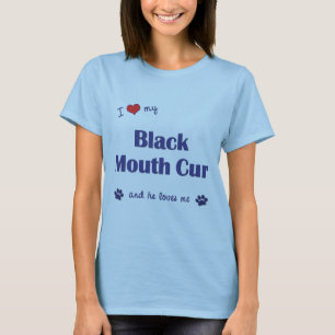 T-shirt J'aime mon cabot noir de bouche (le chien