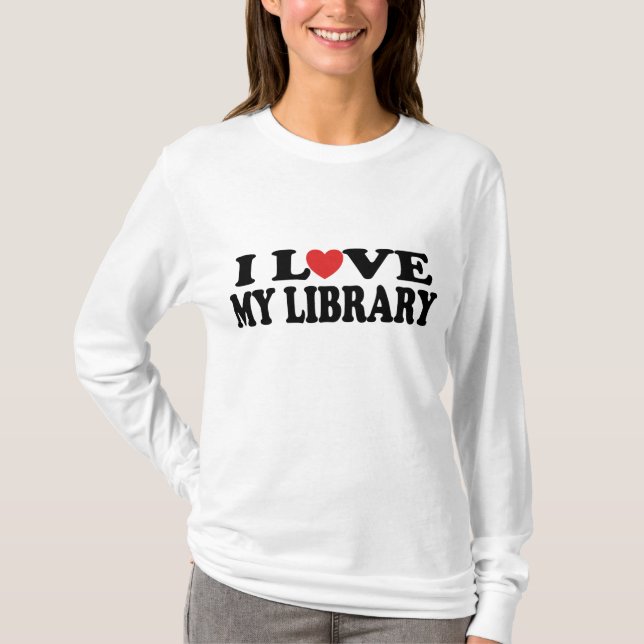 T-shirt J'aime mon cadeau de bibliothécaire de (Devant)