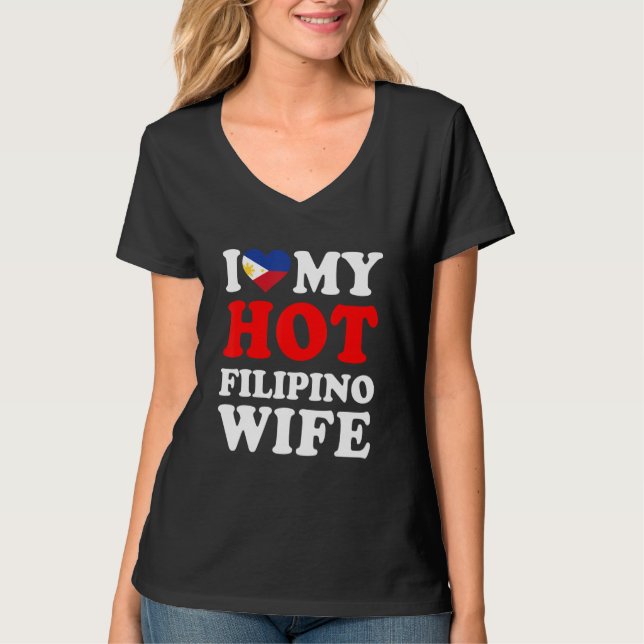 T-shirt J'aime mon cadeau Hot Filipino Femme Amusante Mari (Devant)