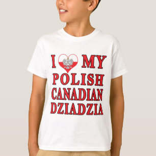 T-shirt J'Aime Mon Canadien Polonais Dziadzia