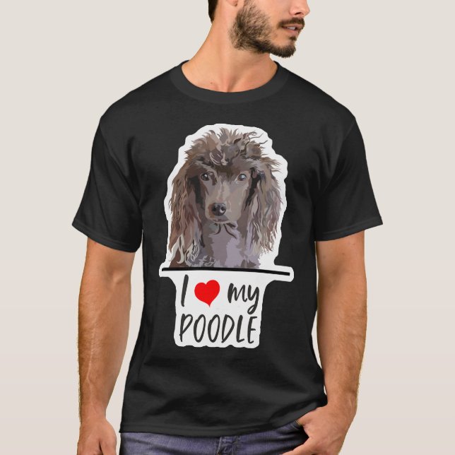 T-shirt J'aime mon caniche (Devant)