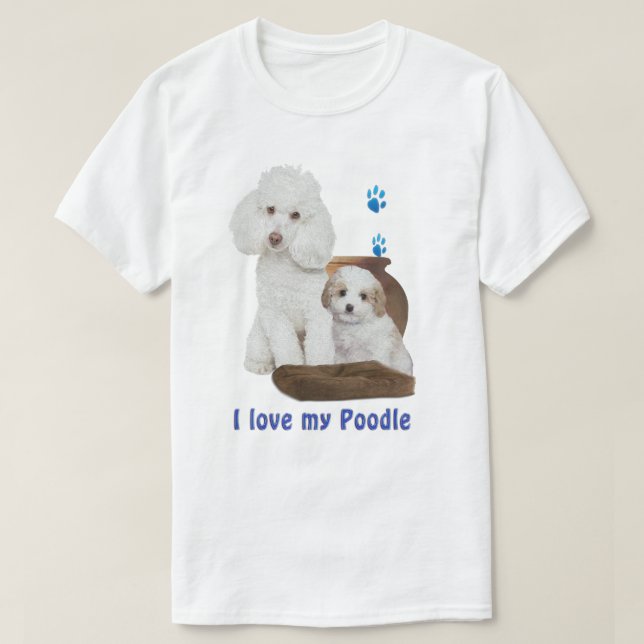 T-shirt J'aime mon caniche (Design devant)