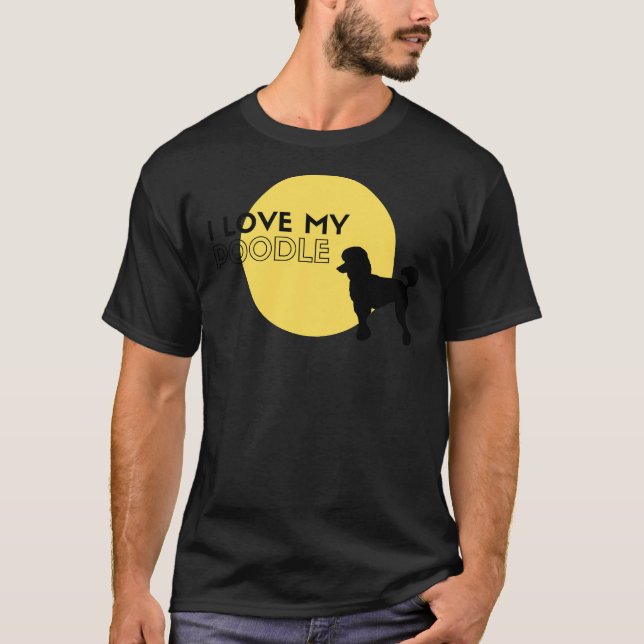 T-shirt J'aime mon caniche jaune (Devant)