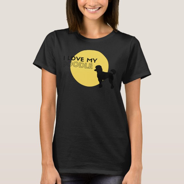 T-shirt J'aime mon caniche jaune (Devant)