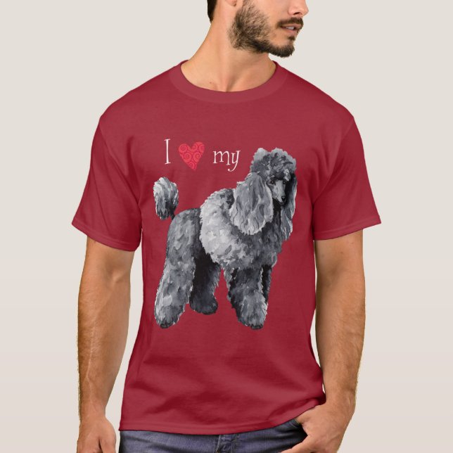 T-shirt J'aime mon caniche miniature (Devant)