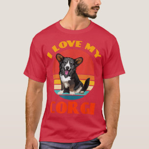 T-shirt J'Aime Mon Cardigan Welsh Corgi Amoureux des chien